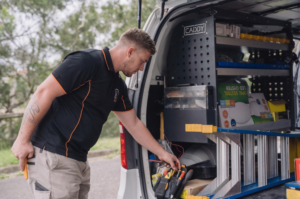 Licensed Rozelle electrician working on a residential job