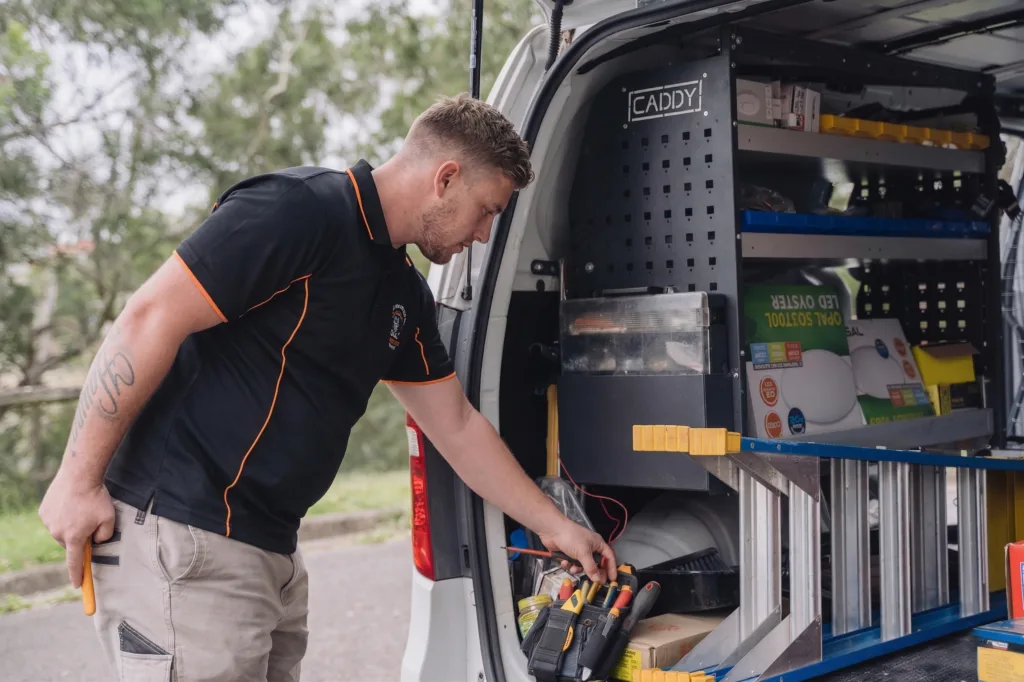 Licensed Rozelle electrician working on a residential job